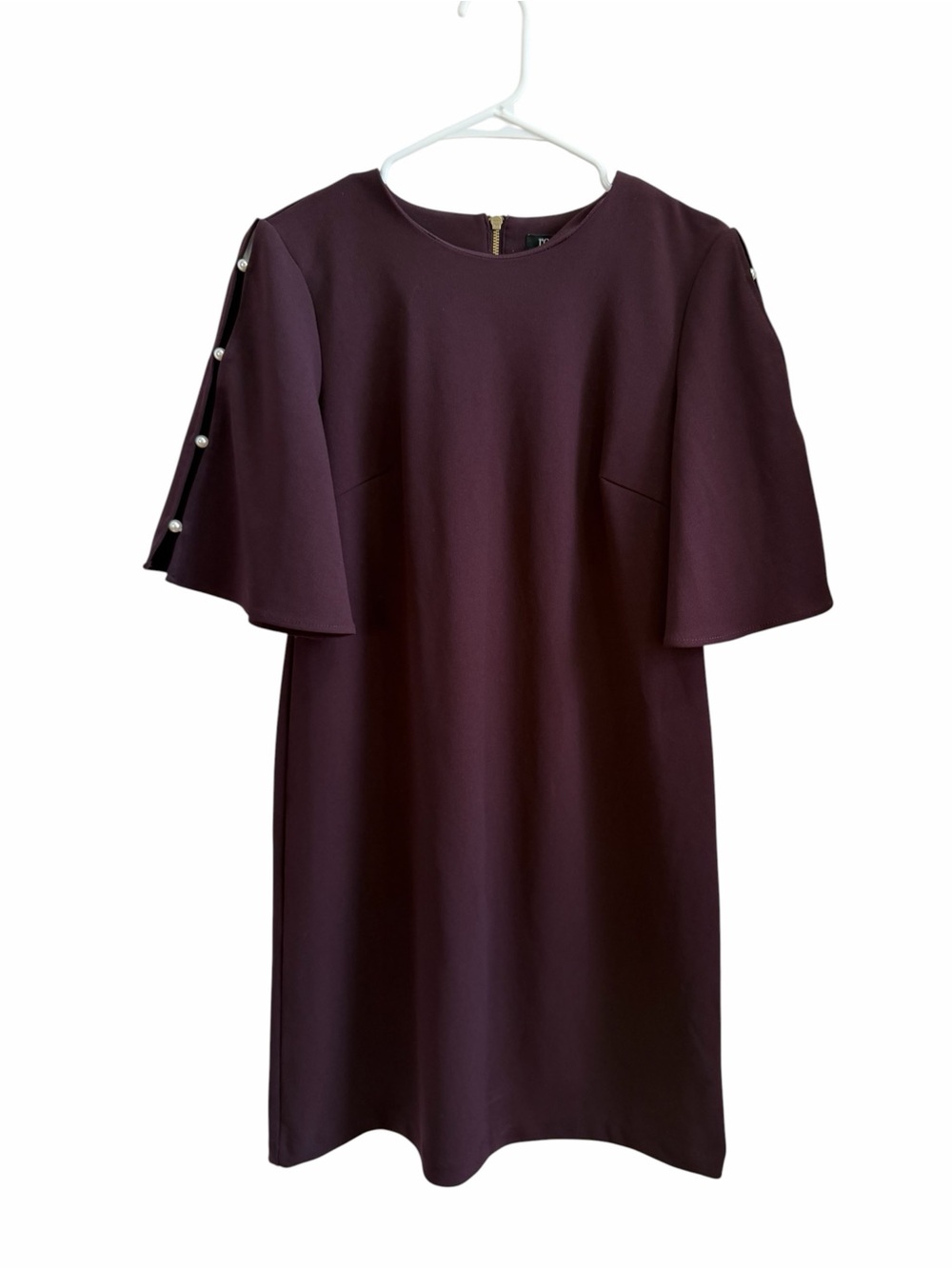 Women’s Plum Pearl-Button Shift Dress